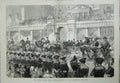 Original Old Antique Print 1874 Royal Entry London Sailors Admiralty Saluting