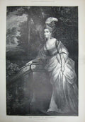 Original Old Antique Print Joshua Reyns 1894 Portrait Duchess Devonshire Art