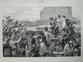 Old Antique Print 1871 Derby Day Horse Racing Sport Grand Stand People 19th