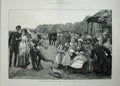 Old Antique Print Music Refreshments 1880 Band Regent'S Park London Dog 19th