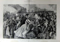 Old Antique Print 1900 Holiday Season London Terminus Train Station Art 20th