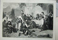 Antique Old Print 1880 Relic Vendor Man Selling Children People House Art 19th