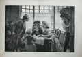 Original Old Antique Print 1884 Outin Fine Art Family Home Children Tea Table