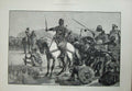 Old Antique Print War Soudan Parley 1883 Horses Warriors Woodville Art 19th