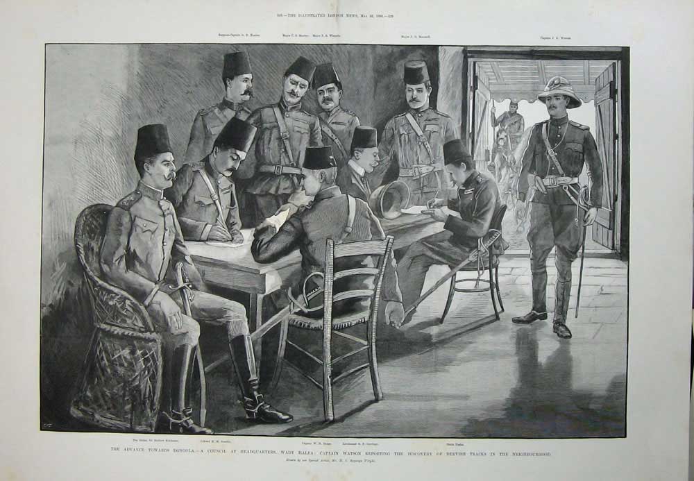 Original Old Antique Print Dongola War 1896 Wady Halfa Watson Rundle Kitchener