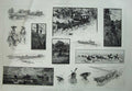 Antique Old Print 1887 Travelling America Indian Mexican Platte Coach Art 19th