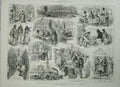 Original Old Antique Print 1876 Transport Train Railway America York Francisco
