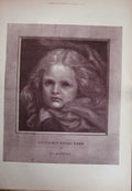 Original Old Antique Print 1888 Portrait Little Red Riding Hood Watts Art 19th