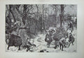 Old Antique Print 1893 Barnard Fine Art Snowball Fighting Winter Trees 19th