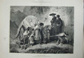 Old Antique Print 1879 Schmid Fine Art Homeless Family Dog Cart Children 19th