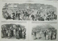 Antique Old Print 1856 Russian Coronation Moscow Granville Emperor Horses 19th