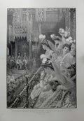 Original Old Antique Print 1904 Parliament King Peeresses Gallery House Lords