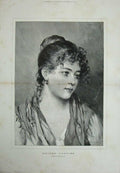 Original Old Antique Print 1889 Portrait Maiden Fancies Lady Woman Blass 19th