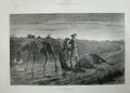 Old Antique Print 1882 Berkley Fine Art Country Lane Man Woman Horse Gun 19th