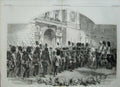 Original Old Antique Print 1856 Guards Uniform Horses Siers Buckingham Palace