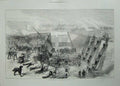 Original Old Antique Print 1871 Siege Operations Chatham Assault Battle Siers