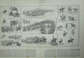Original Old Antique Print 1884 Military Tournament Siers Horses Agricultural