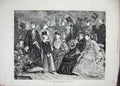 Old Antique Print Horticultural Gardens 1872 Flowers People Children Art 19th