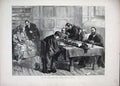 Old Antique Print 1871 Oxford School Teachers Room Table Sydney Hall Art 19th
