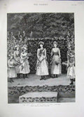 Original Old Antique Print 1889 Rose Queen Whiteland'S College Chelsea Flowers