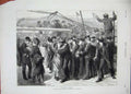 Original Old Antique Print 1876 Sailors Navy War Deck Ship Discovery Portsmouth