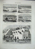 Old Antique Print 1876 Dahomey Victims Attoh Custom Battle Maramor Fort 19th