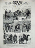 Old Antique Print 1882 Crisis Egypt Turkish Cavass Sea Voyage War Ships 19th