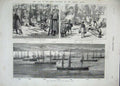 Old Antique Print 1876 War East British Ships Sultan Monarch Servian Camp 19th