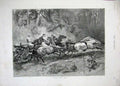 Original Old Antique Print 1885 Pony Race Horses Jockey Sport Trees Victorian