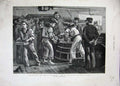 Original Old Antique Print 1887 Jubille Man War Ship Rations Grog Navy Sailors