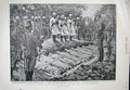 Original Old Antique Print 1898 Battle Atbara Funeral Field Siers War Fine Art