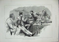 Original Old Antique Print 1882 House Commons Men Meeting Table Parliament 19th