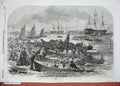 Antique Print Ref.966 1855 Women Leaving Hard Ship War Portsea Baltic Fleet