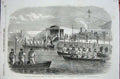 Original Old Antique Print 1856 Naval Review Queen Royal Family Portsmouth War