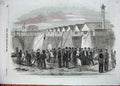 Old Antique Print Grand Naval Review Excursionists Ships Fleet Hard 1856 19th