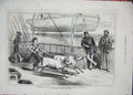 Original Old Antique Print Prine Voyage India 1876 Serapis Ship Gainees Animals