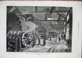 Original Old Antique Print 1880 St Gothard Tunnel Air-Comressing Machine Airolo