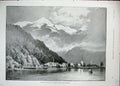 Old Antique Print 1891 Fluelen St Gothard Valley Lucerne Mountains Stuart 19th