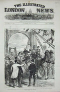 Old Antique Print 1879 London Thames Bridge Lambeth Prince Wales Police 19th