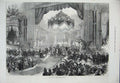 Original Old Antique Print 1873 Sha Crystal Palace Men Women Majesty Queen Art