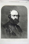 Original Old Antique Print 1870 Marquis Salisbury Chancellor University Oxford