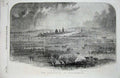Original Old Antique Print 1852 Inundation Floods Oxford Trees Buildings 19th