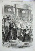 Antique Print Ref.968 1870 Marquis Salisbury Chancellor University Students
