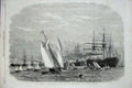 Original Old Antique Print 1865 Naval Festival Portsmouth French Ships Spithead