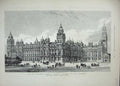 Original Old Antique Print Admiralty War Department 1884 Government Whitehall