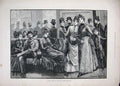 Old Antique Print 1887Men Women Royal Academy Exhibition Fine Art Hopkins 19th