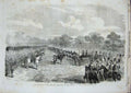 Original Old Antique Print 1856 Hyde Park Review Siers Queen Guards Horses 19th