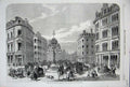 Old Antique Print 1865 Southwark Street Borough Buildings Horses People 19th