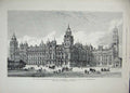 Old Antique Print 1884 Government Office Whitehall War Department Leeming 19th