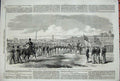 Original Old Antique Print 1865 Admiral Seymour War Southsea War Siers Horses